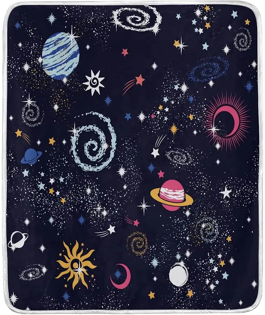 

Fleece Blanket Throw Blanket Space Galaxy Constellation Planet Soft Blanket Fleece Baby Cloak Bedroom Rug Soft Cozy Toddler