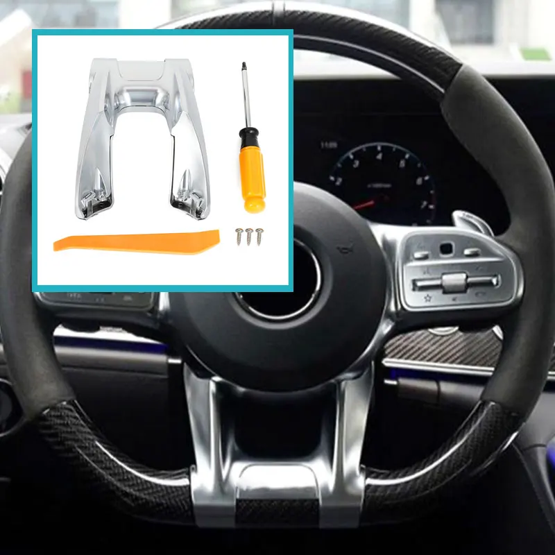 

For Benz Car Steering Flat Wheel Lower Trim Cover AMG 2019+ sport A Class W177 B Class W247 W205 C E Class W213 CLA GLB