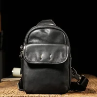 AETOO  Trendy brand fashion leather chest bag men's vegetable tanned leather summer messenger bag first layer cowhide casual bac
