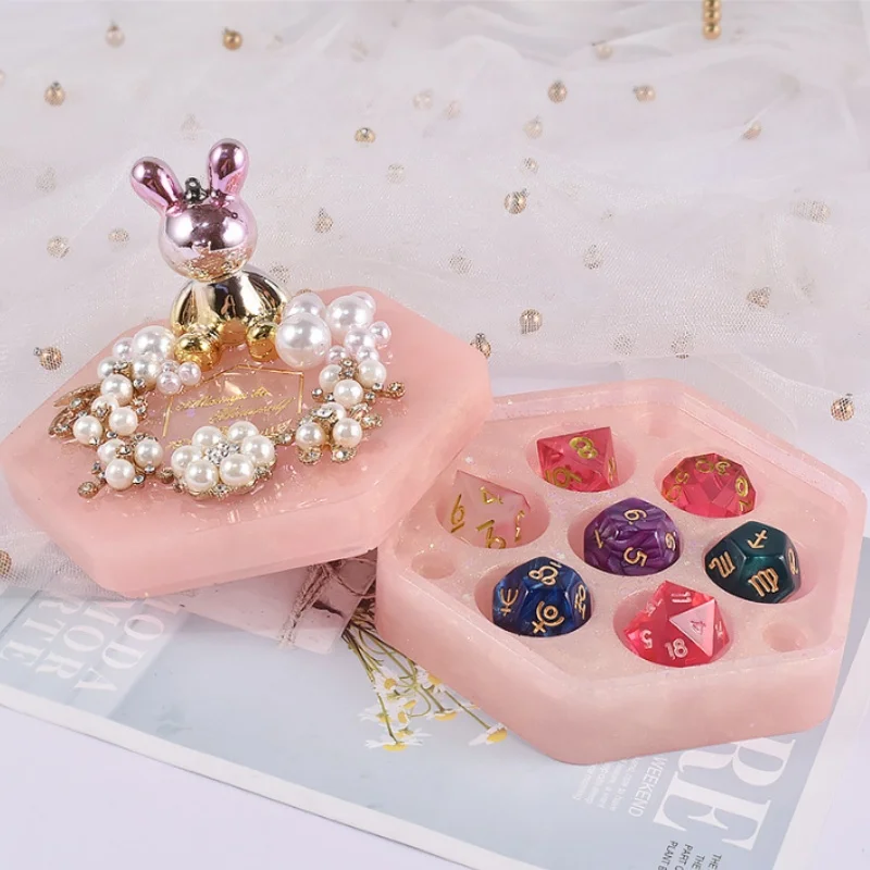 DIY кристаллический клей в виде капли емкость для хранения настольная игра кости