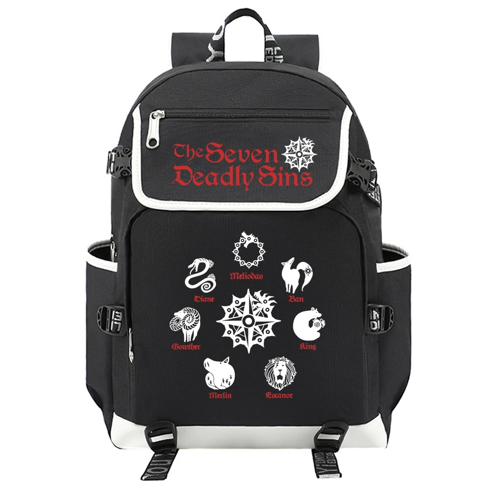 

Рюкзак с аниме семью смертных грехов, школьная сумка для студентов, сумка для компьютера с Usb-зарядкой, многофункциональная дорожная сумка