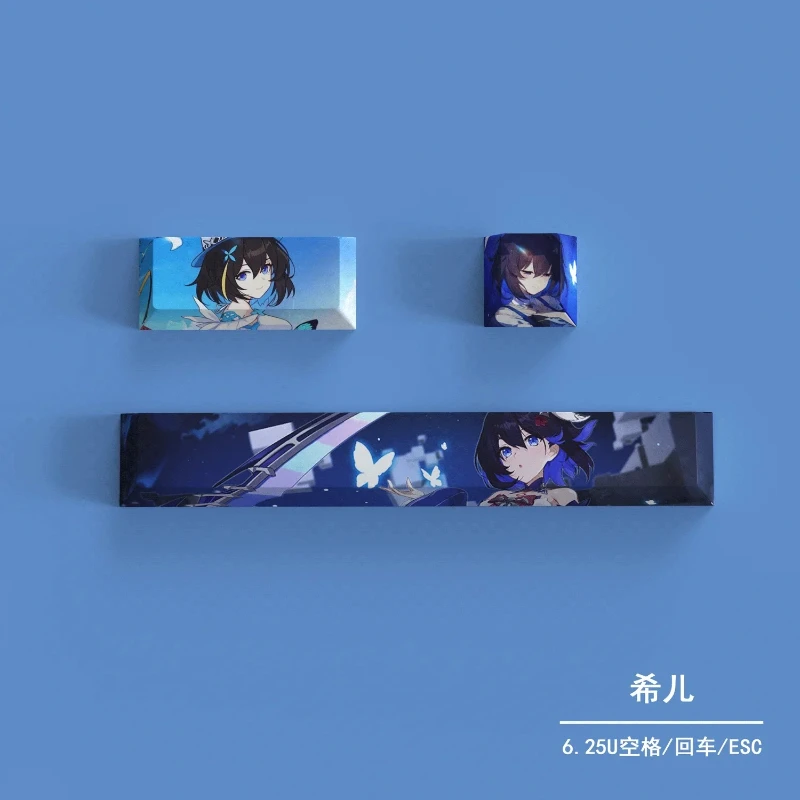 Фото Игра Honkai Impact 3 Elysia 131 колпачки для клавиш PBT колпачки для клавиш ESC Enter Key Space Key Механическая клавиатура Настройка косплея DIY подарки №5