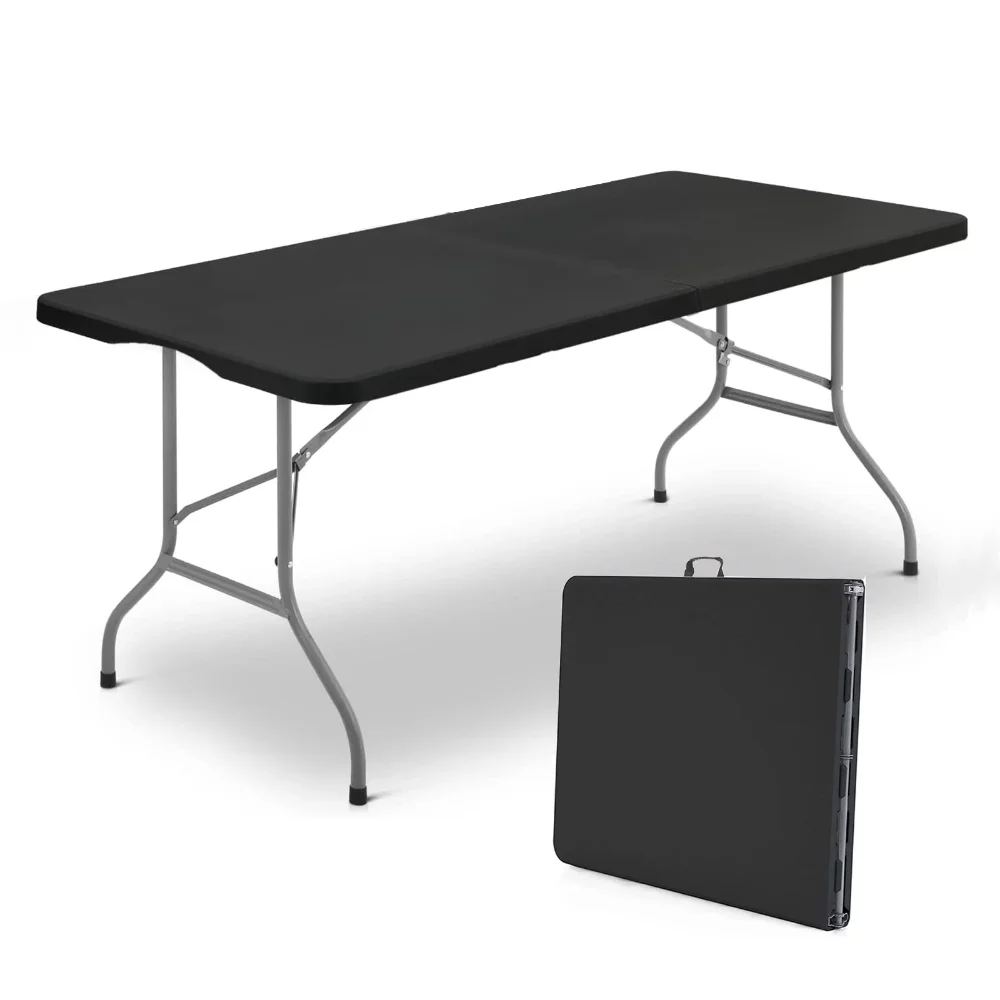 

SUGIFT 6ft Folding Table, Portable Plastic Tables for Party, Picnic, Camping, Black