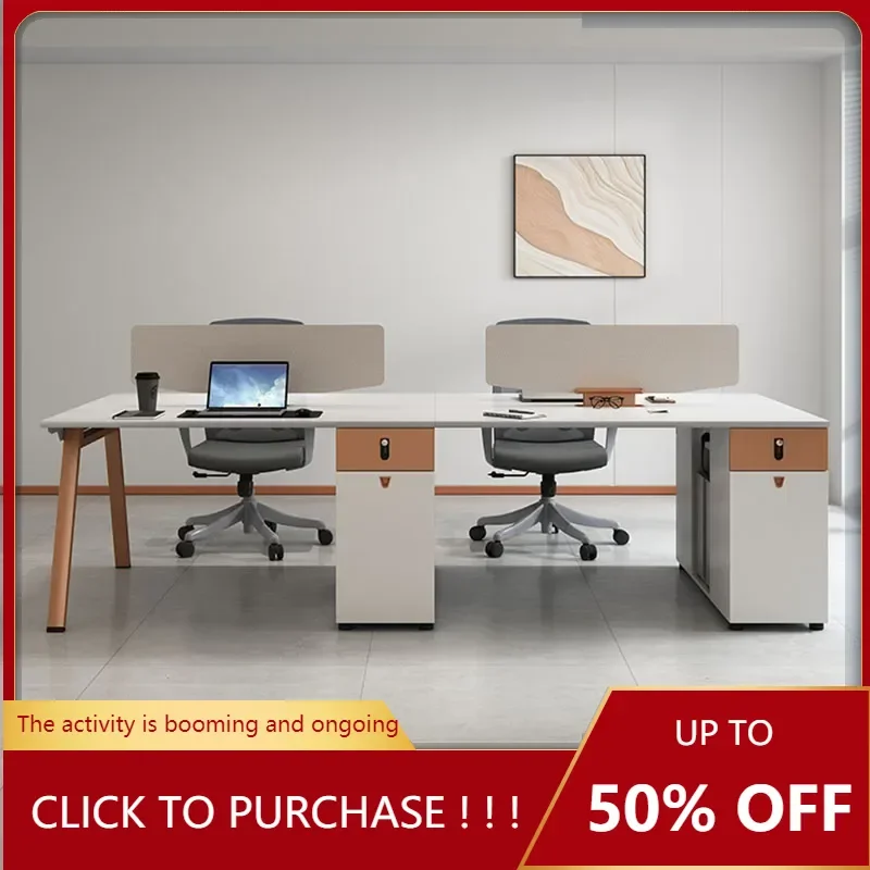 Офисный стол руководителя белый стоечный офисный с ящиками и отделкой для