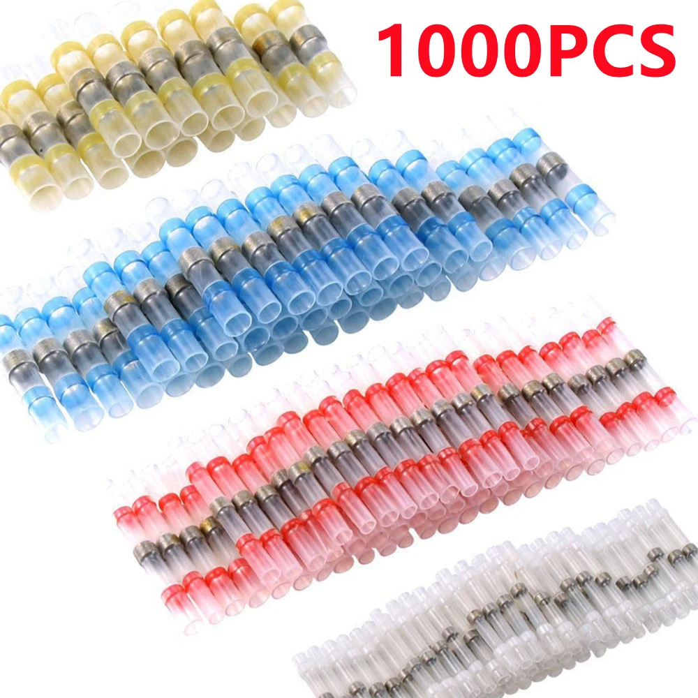 

1000/500PCS Waterproof Heat Shrink Butt Wire Connectors Tinned Copper Solder Seal Wire Terminals Thermal Shrinkage Sleeve Splice