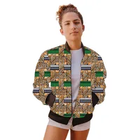 African Fashion Women's Bomber Jackets Nigeria Style Colorful Print Design Casual Female Short Outer Coat Customized