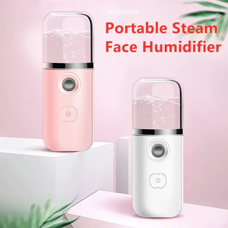 

Fashion Portable Steam Face Humidifier Colorful Handheld Ultrasonic Mini Air Humidifier USB Rechargable Humidifier