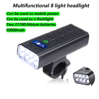10000mah bicycle front lumens lamp rechargeable headlight 21700 battery led flashlight accessory bike high power headlamp stand