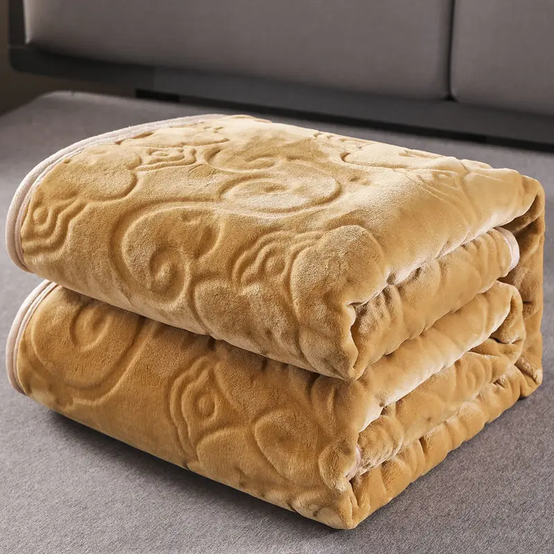 

Solid Soft Coral Fleece Blanket Thicken Four Seasons Flannel Blankets Home Decoration Flower Bedding Bedspread Fluffy Blanket