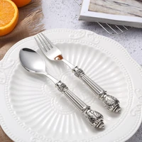 nordic household stainless steel dinnerware western party breakfast food spoon fork children aparelho de jantar kitchen supplies