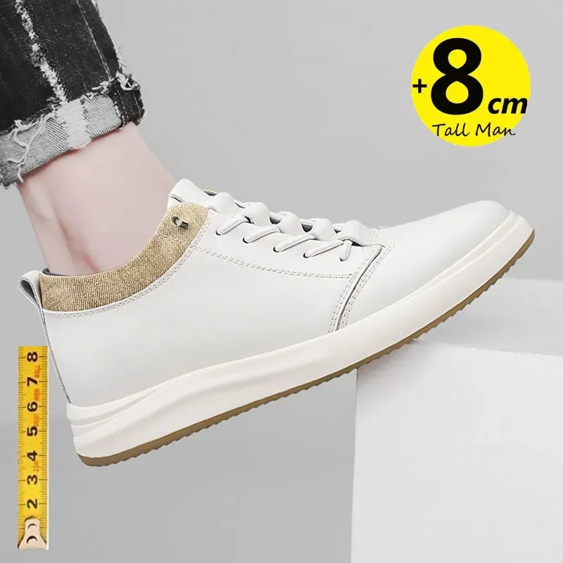 Кроссовки мужские из натуральной кожи увеличивающие рост повседневные