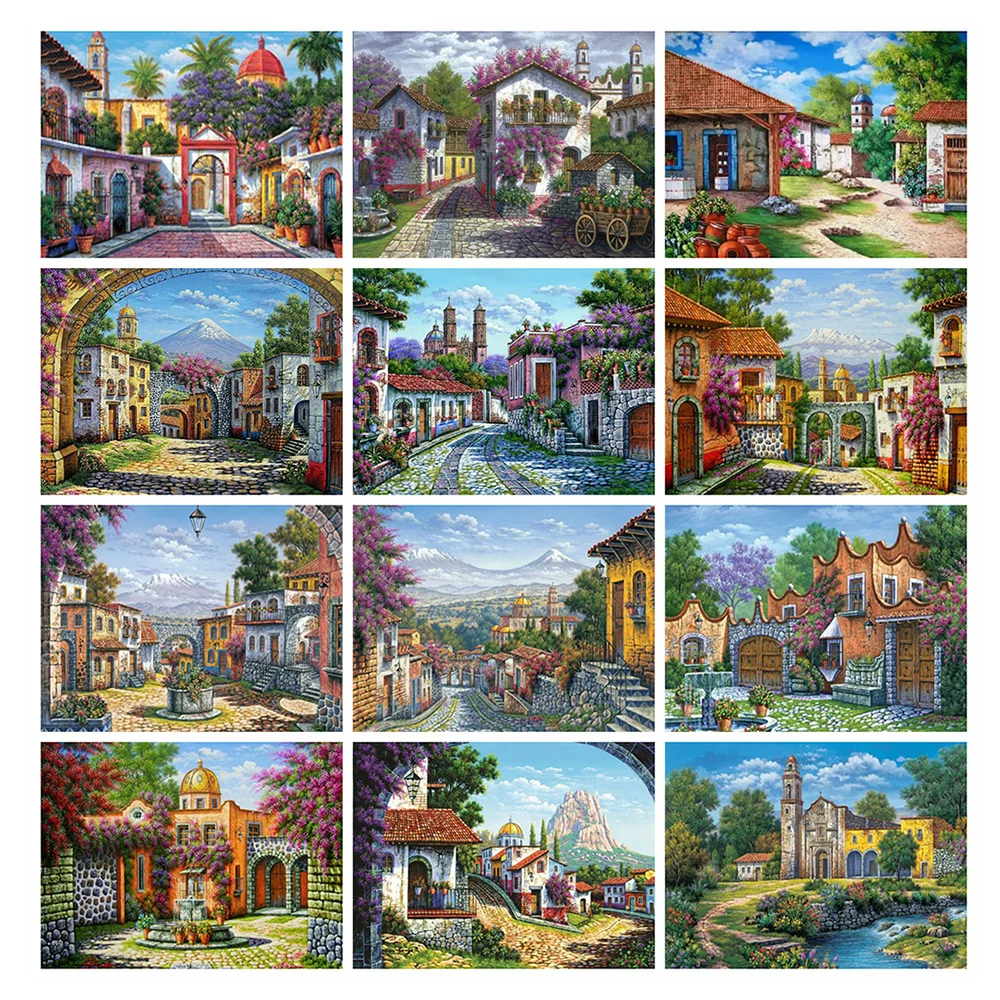 

5D алмазная живопись «сделай сам», полная выкладка, квадратная, круглая, пейзаж, алмазная вышивка, распродажа, мозаика Стразы для домашнего д...