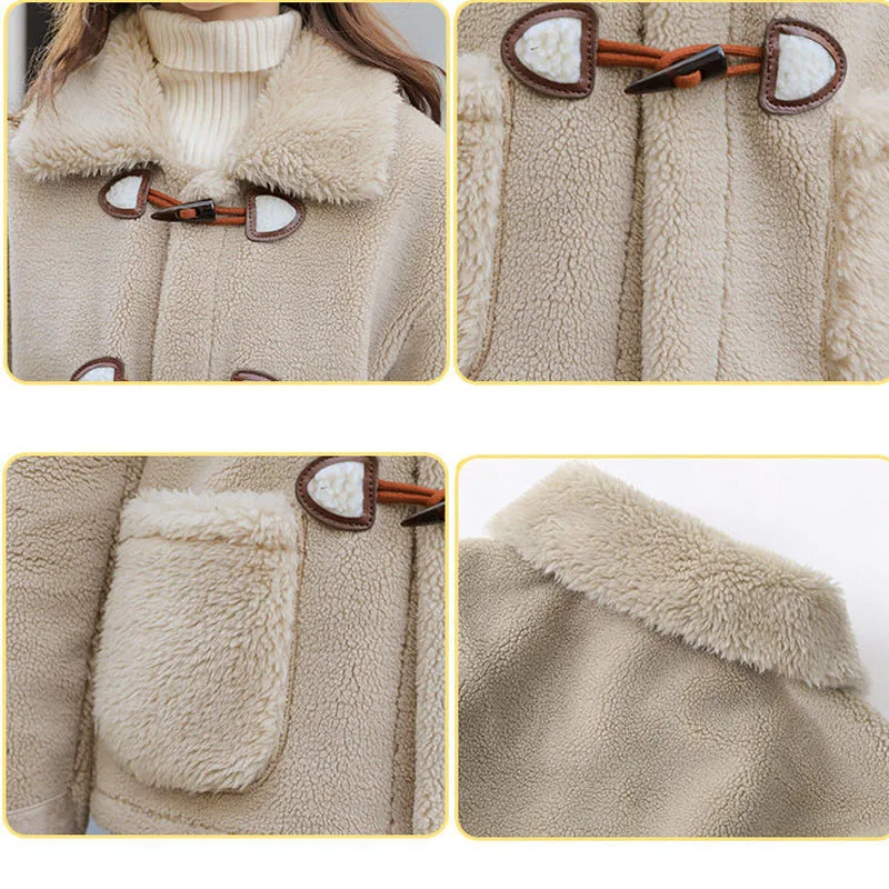 2022 Autumn And Winter New Lamb Velvet Top Imitation Fur Jacket Ladies Jacket Loose Fashion Korean Temperament Woolen Jacket
