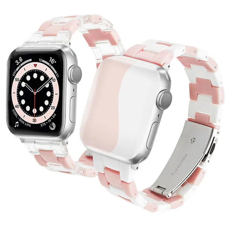 

Ремешок прозрачный для Apple Watch Series 7, браслет с пряжкой-бабочкой для Apple Watch Band 44 мм 40 мм, 45 мм 41 мм 38 мм 42 мм
