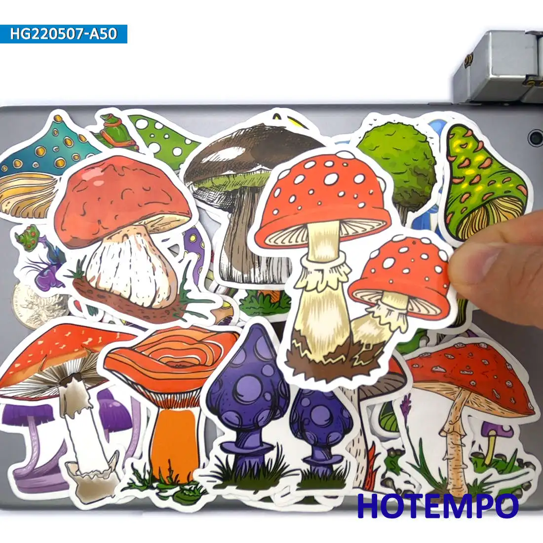 50 шт. милые красочные грибы мультяшные граффити наклейки для детей игрушки