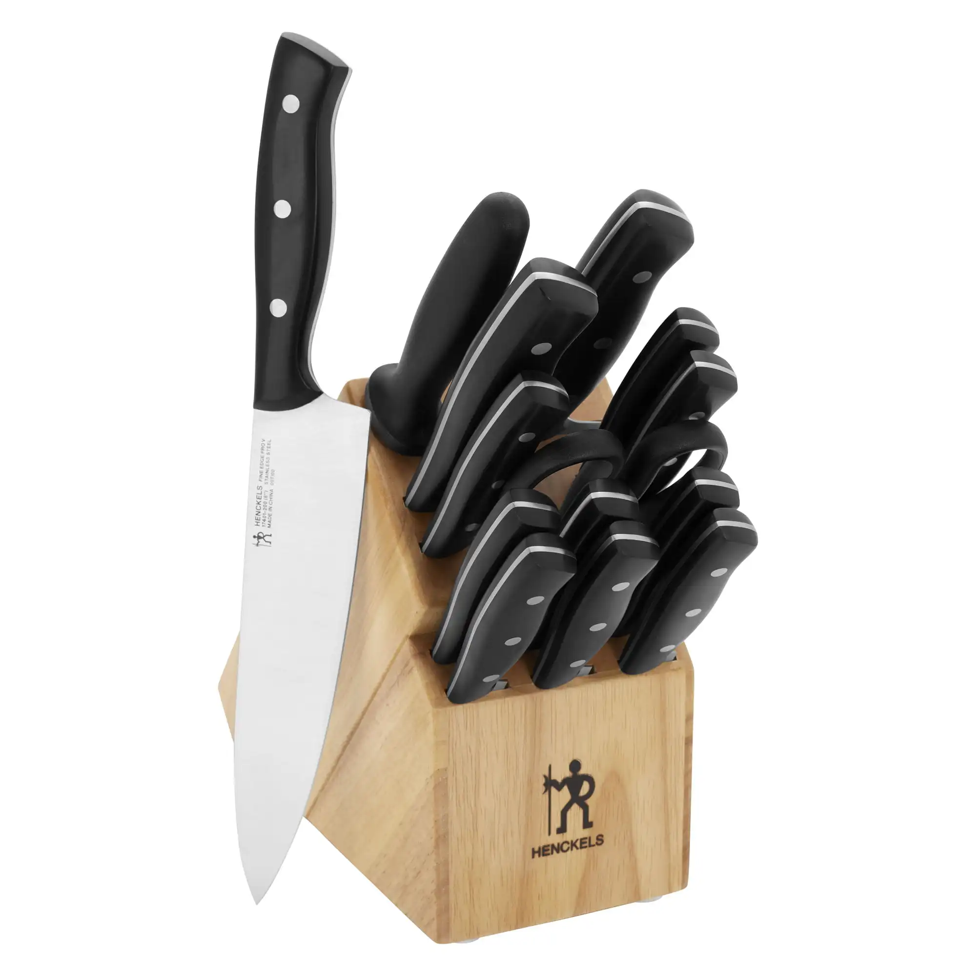 

Henckels Everpoint 15 PC Triple Rivet Stainless Steel Knife Block Setkitchen knives set , Knife holder