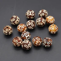 1620mm natural stone tibetan dzi beads round loose energy bead for tribal jewelry making diy necklace bracelet accessories