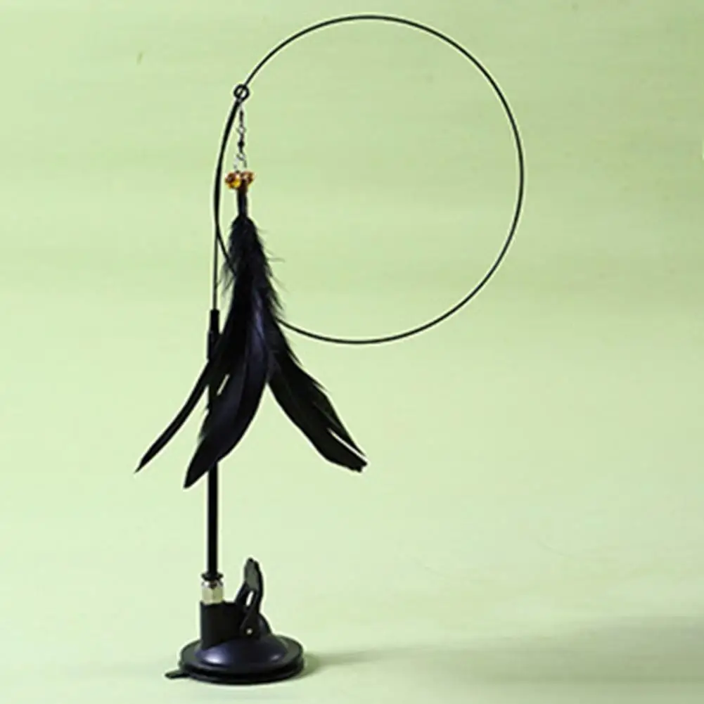 

Cat Stick Toy Eco-friendly Long Rod Powerful Suction Cup Handheld Teaser Wand Toy for Indoor Cat Teaser Toy Cat Feather Toy