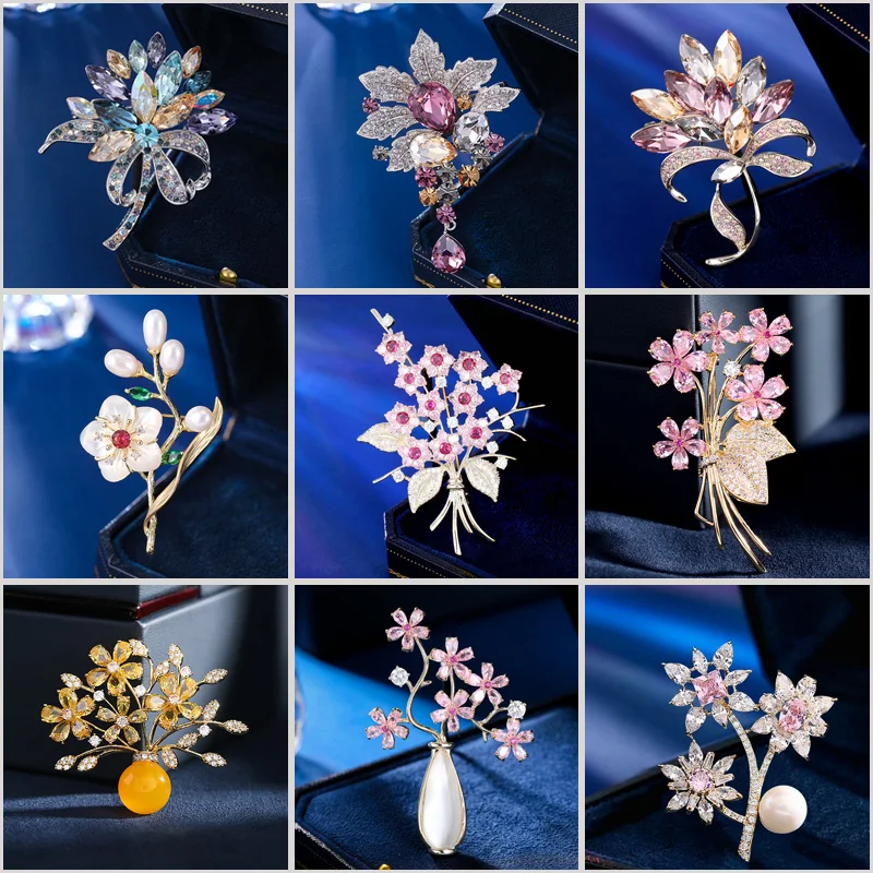 Роскошный кристалл кубический оксид циркония брошь элегантный бюстгальтер