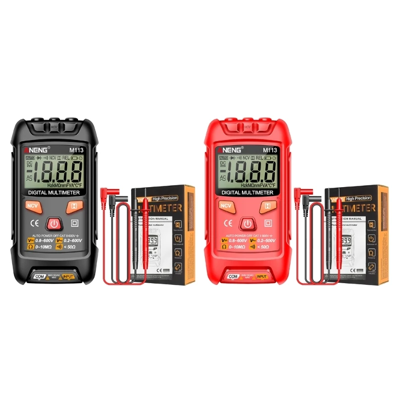 

367D M113 Multimeter Resistance NCV Meter 1999Count with On Off Beeps Auto Identity Data Retention Auto Off