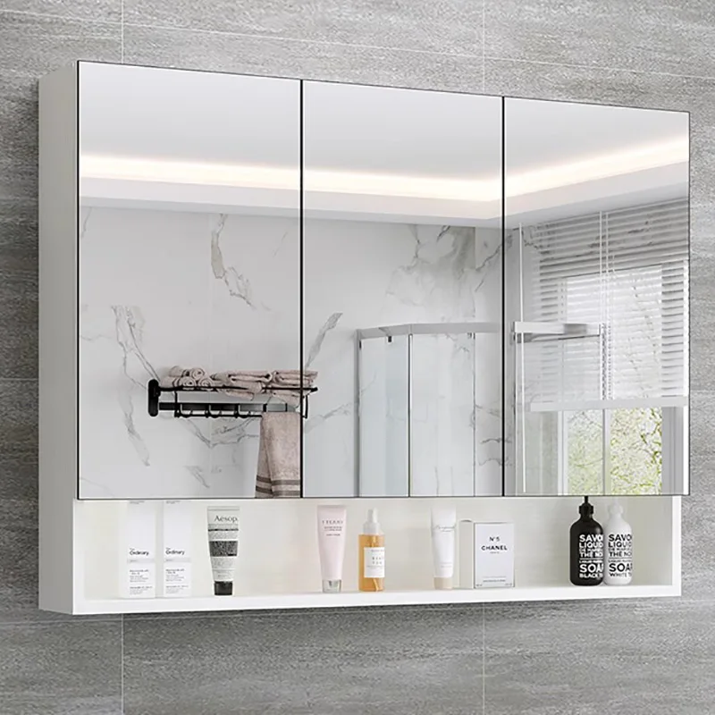 Ящик для инструментов зеркала ванны настенный шкаф туалет умные белые узкие