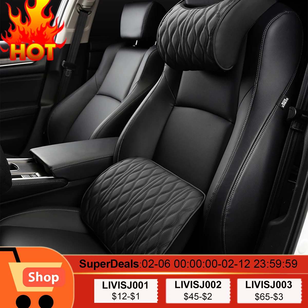 PU Кожаный автомобильный подголовник Память Пена Автомобиль Отдых Шея Подушка