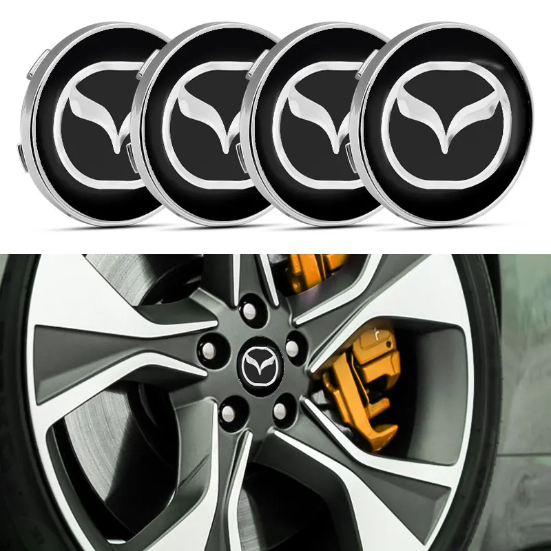 

4pcs/Set 60MM Car Wheel Center Cap Logo Hub Cover Badge Emblem for Mazda 3 CX5 6 2 Axela BK GH CX3 CX30 MX5 5 CX7 CX9 RX8 MX3 MS