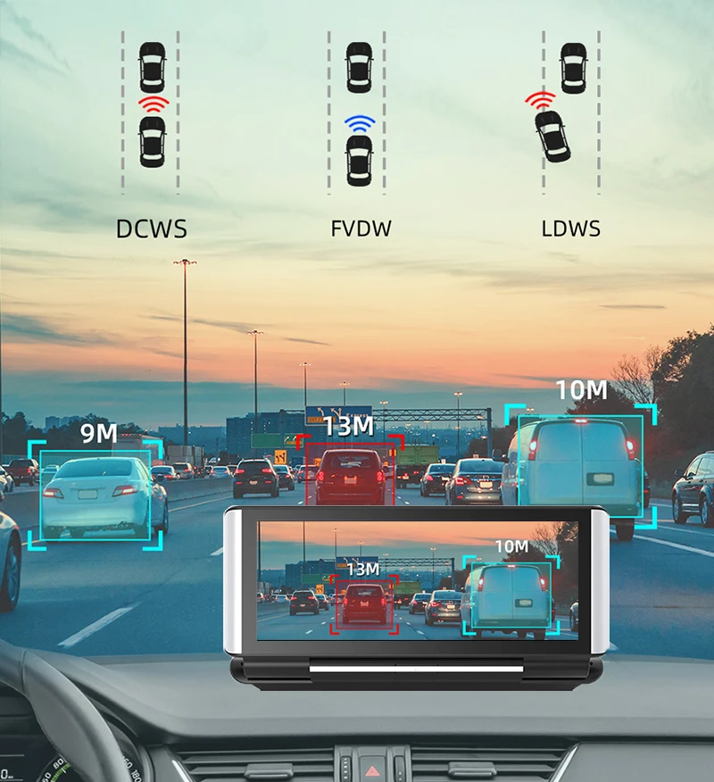 Автомобильный видеорегистратор 7 дюймов 4G ADAS Android 1080 камера заднего вида Wi-Fi