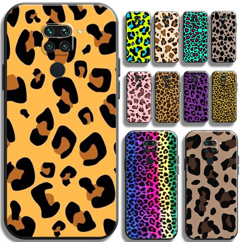 

Fashion Leopard Print For Xiaomi Redmi Note 9 9 Pro 9T 5G Phone Case Funda Black Shell Back Cases Full Protection Soft Carcasa
