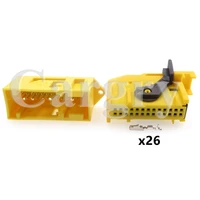 1 set 26p 185879 1 185226 1 144934 1 yellow car dashboard modification plug in auto low current wiring terminal socket for vw