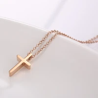 ailodo titanium steel cross necklace for women men minimalist small cross pendant necklace stainless steel fashion jewelry gift