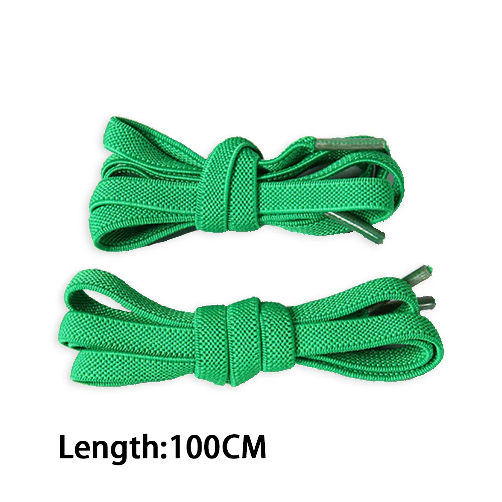No Tie Shoe Laces Press Lock Shoelaces Without Ties Elastic Laces Sneaker Kids Adult Length 100cm Flat Shoelace For Shoes