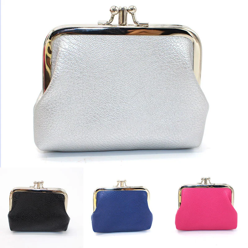 

PU Leather Mini Wallet Money Bag Coin Purse Buckle Wallets for Women Candy Color Small Card Holder Double Layer Purse Girls Gift