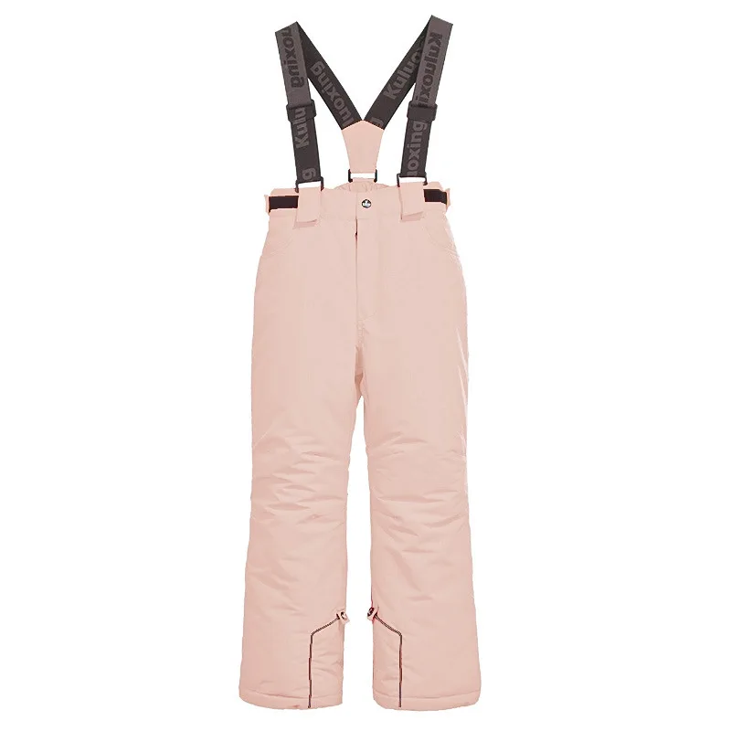 Детские водонепроницаемые лыжные брюки теплые штаны с ремешком для снега