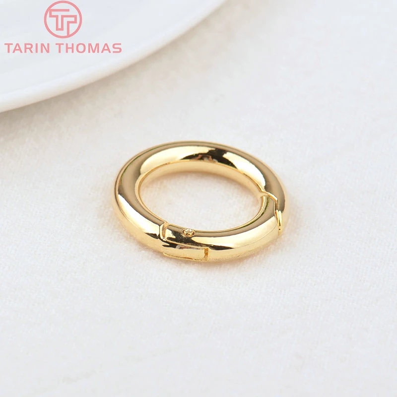 (3293)4PCS 15MM 20MM 24K Gold Color Brass Round Connector Clasps for Charms Pendants High Quality DIY Jewelry Making Findings | Украшения и