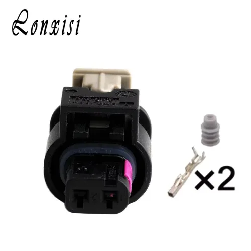 1/5/10/20/50/компл. 2-контактный разъем для датчика ударов VW Audi, черный гнездовой разъем, водонепроницаемая вилка 4F 0973702   0- 2112986 -1 1- 1718643 -1