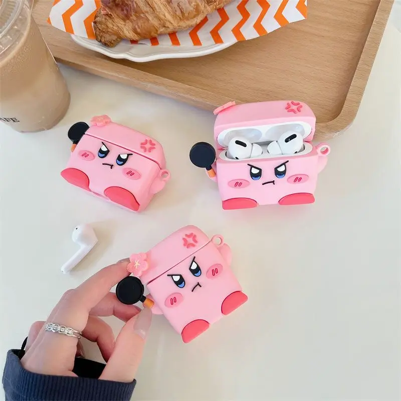 

Kawaii Kirby Airpods Earphone Case for 1 2 Pro 3 Earphone Protective Case Cute Frying Pan Kirby Earphone Case for Airpods