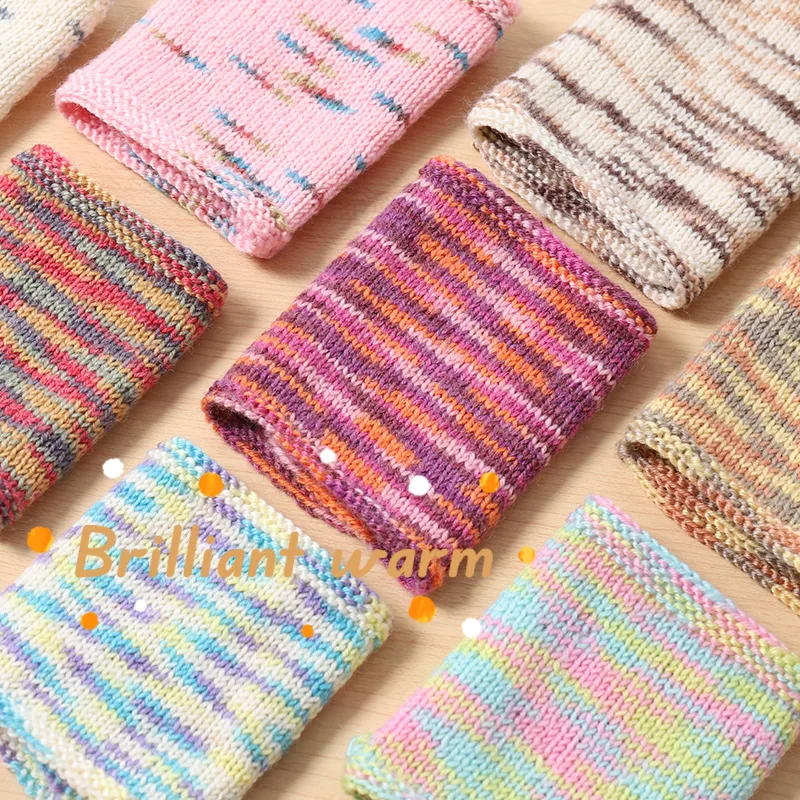 50 г необычной радужной средней пряжи грубая шерсть из альпаки окрашенный