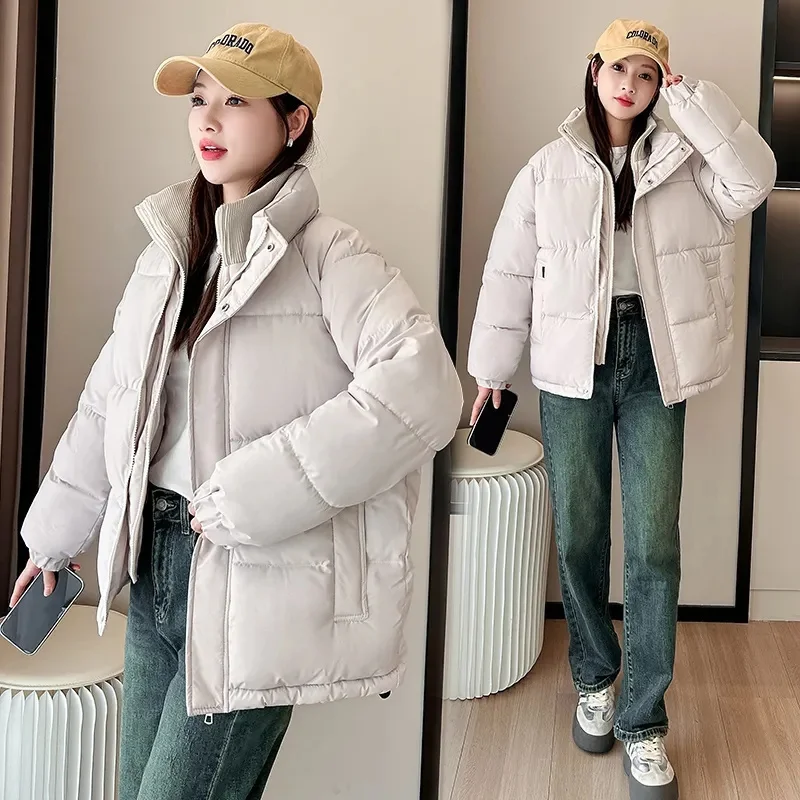 Женская пуховая хлопковая куртка 2024 новая зимняя стеганая одежда короткая
