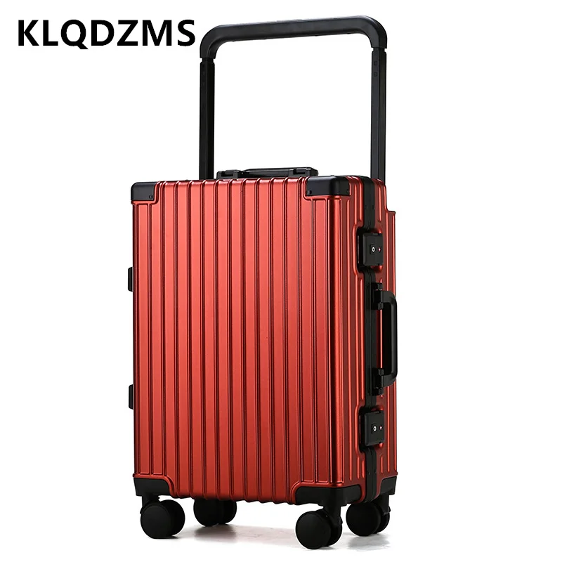 

KLQDZMS 20 дюймов 22 дюйма 24 дюйма 26 дюймов Новый чемодан в стиле ретро с алюминиевой рамой троллейбокс для женщин для посадки беззвучный Универсальный чемодан на колесиках