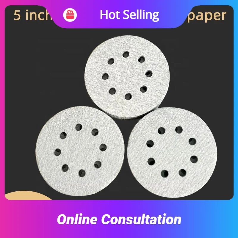 5 Inch 8-hole Dry Automotive Sanding Paper P80~p320 Car Sandpaper For Grinder Putty Polishing Self-adhesive Grinding Discs 125