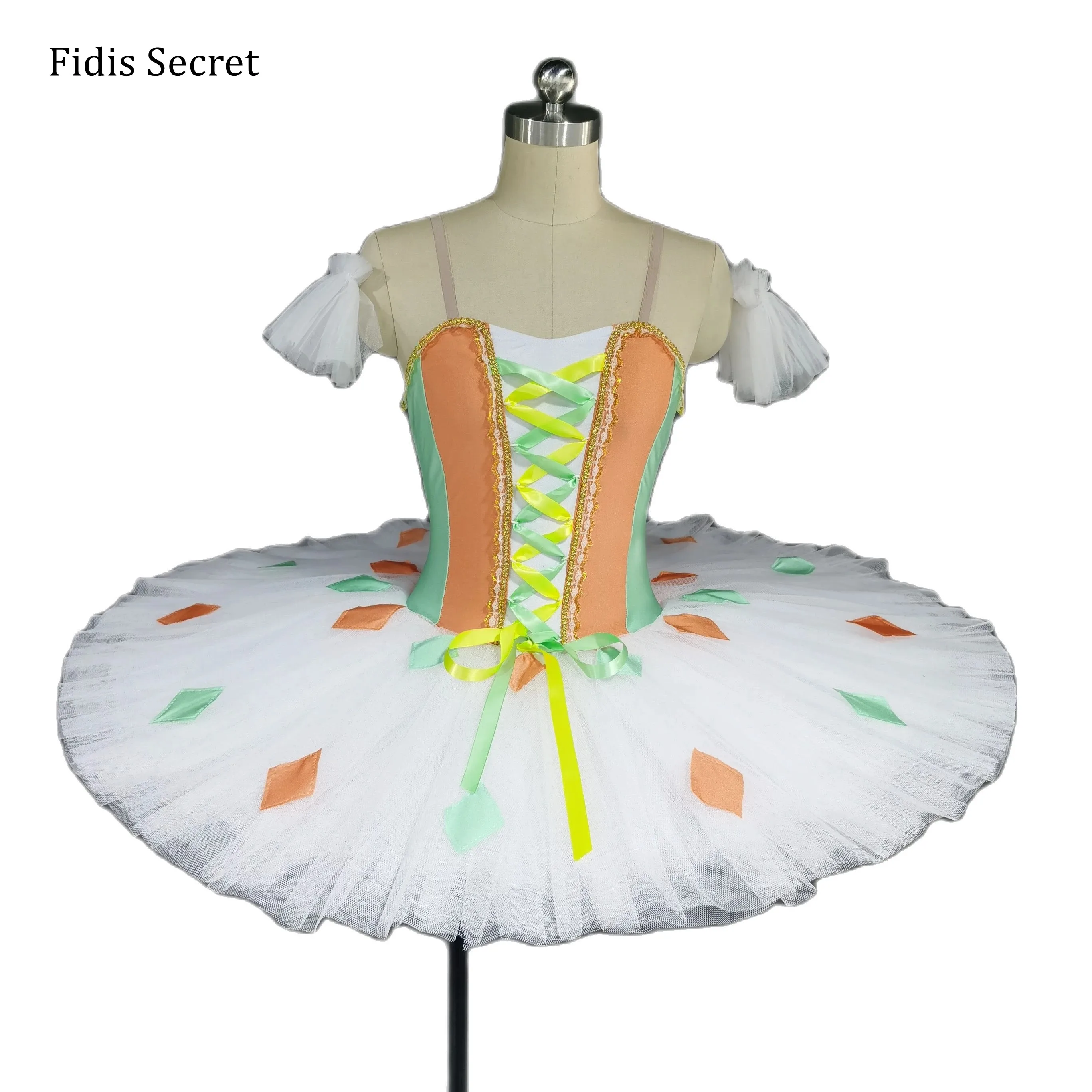 

Newest Classical Ballet Dress w/White Platter Tutu,Girls YAGP Performance Dance Costumes,Ballerina Sugar Plum Fairy Stage Wear