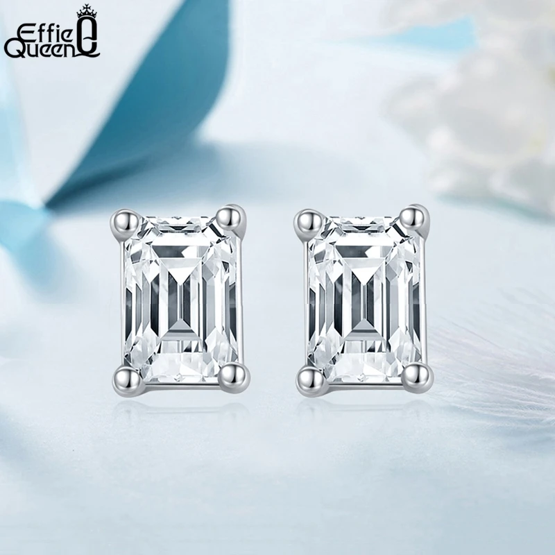 

Женские серьги Effie Queen из серебра 925 пробы с изумрудом карата, 4x6 мм