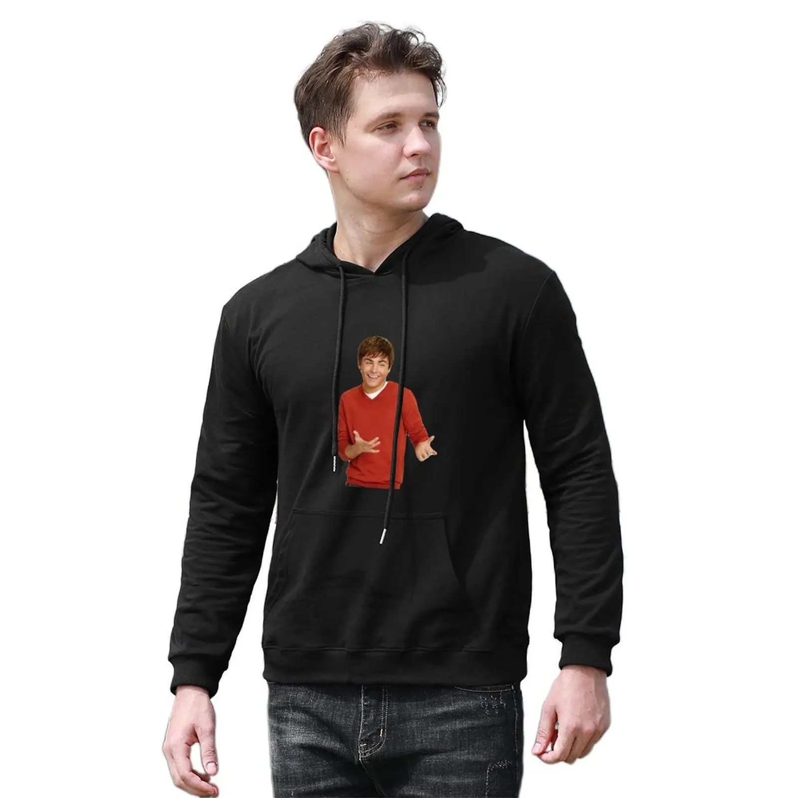 zac efron - Troy bolton shrug meme-3 пуловер с капюшоном в японском стиле мужская одежда