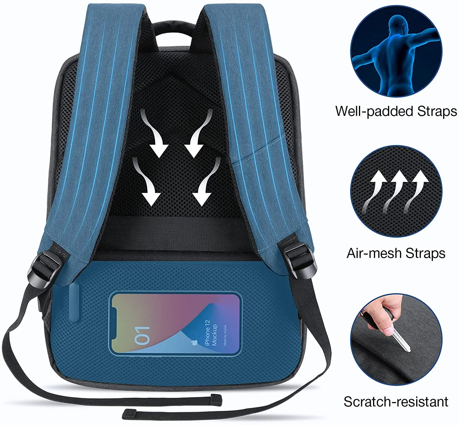 Laptop Backpack 15.6 Inch Travel Backpack Flight Approved Luggage Carry On Backpack, Waterproof Business Computer Large Backpack