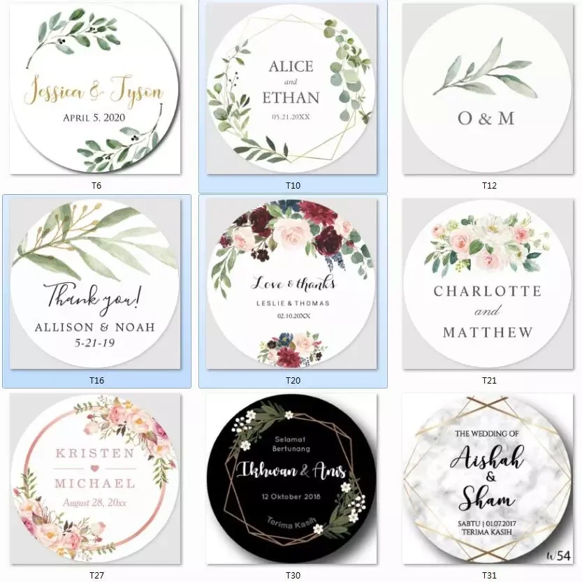 

100 Pcs Wedding Sstickers,Customized Add Your Names and Date, Paper Labels Adhesive,Your Own Stickers ,Personalize Stickers