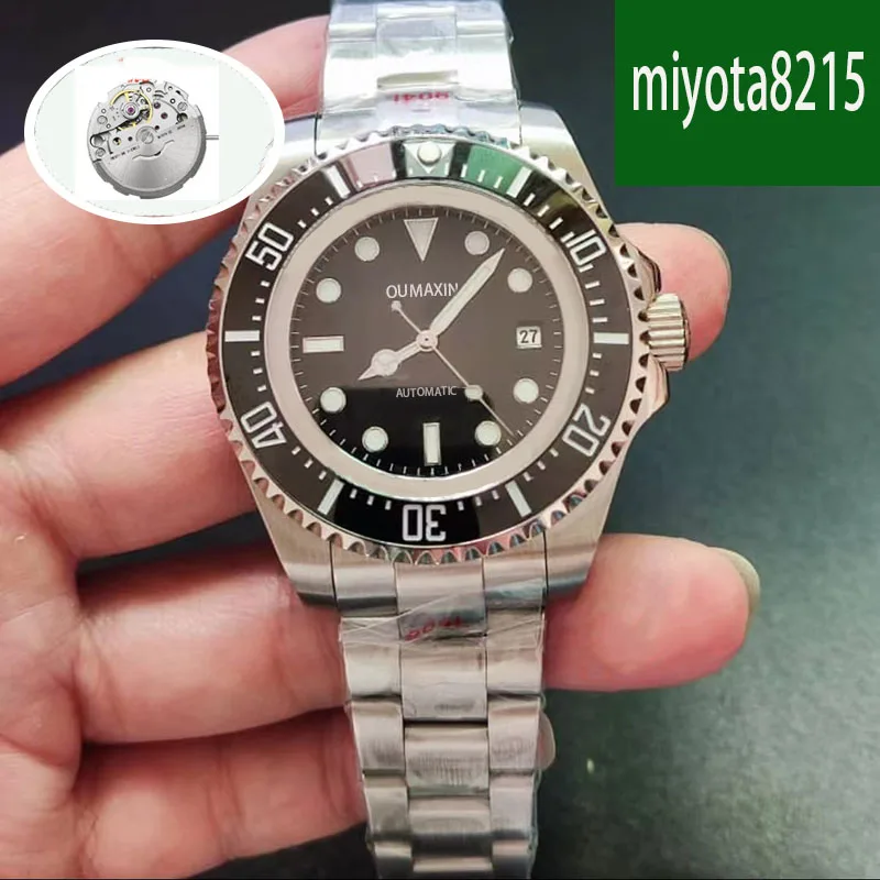 

_ Черный циферблат 44 мм 904 часы из нержавеющей стали Miyota8215 часы с механизмом