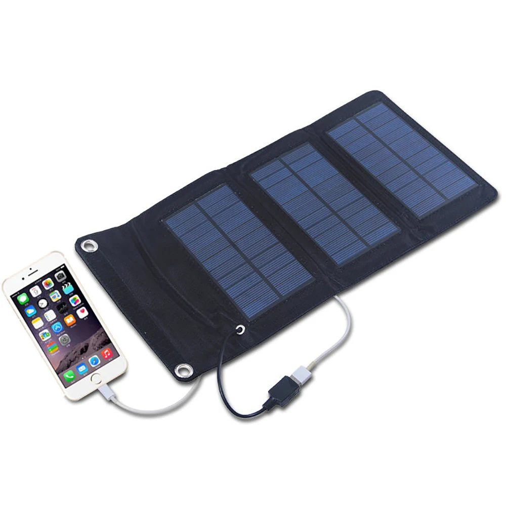 foldable outdoor travel portable solar charger for phone battery hiking camping usb 5v solar panel emergency portable power cell free global shipping