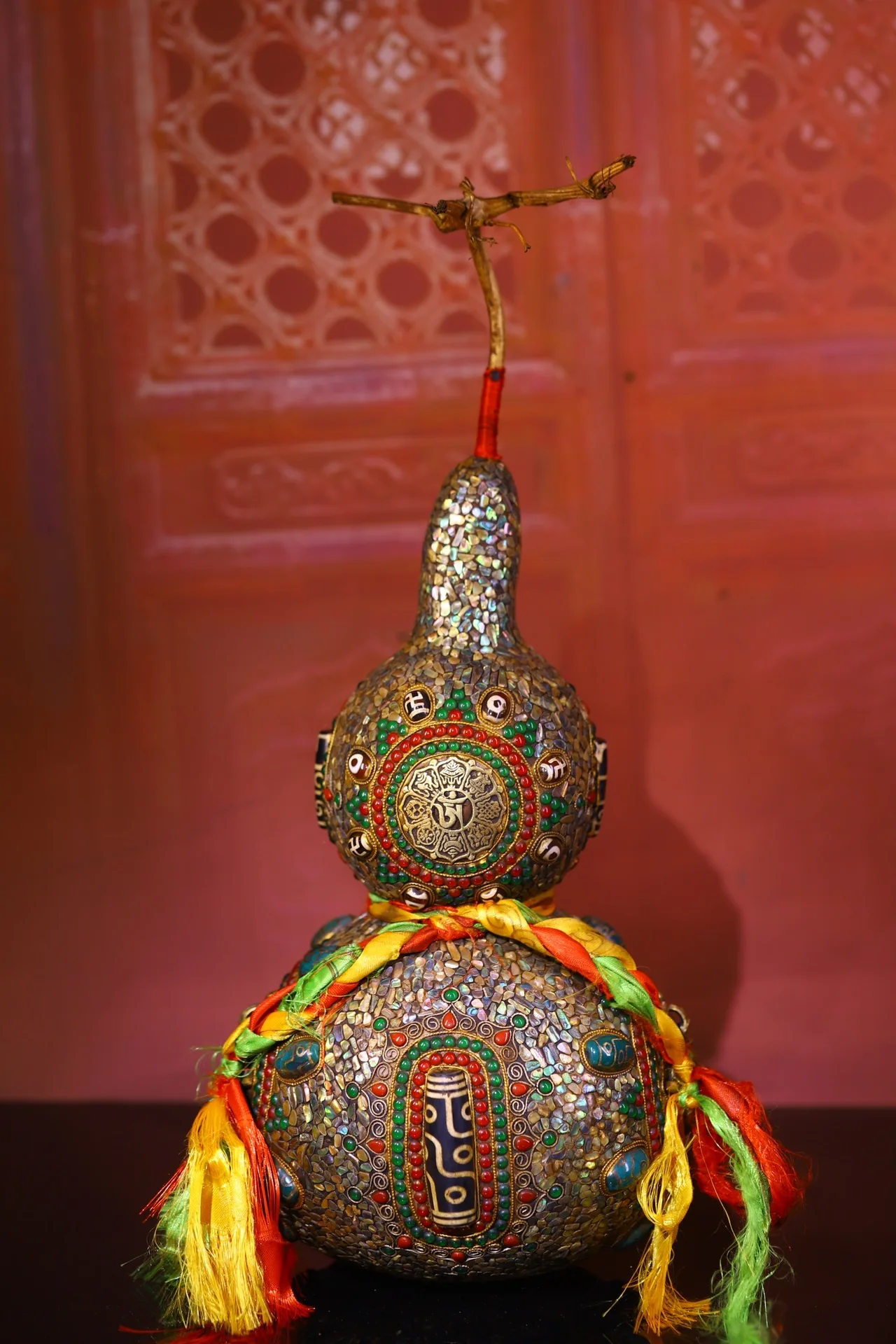 17 &quotКоллекция тибетского храма старая натуральная тыква киноварь мозаика