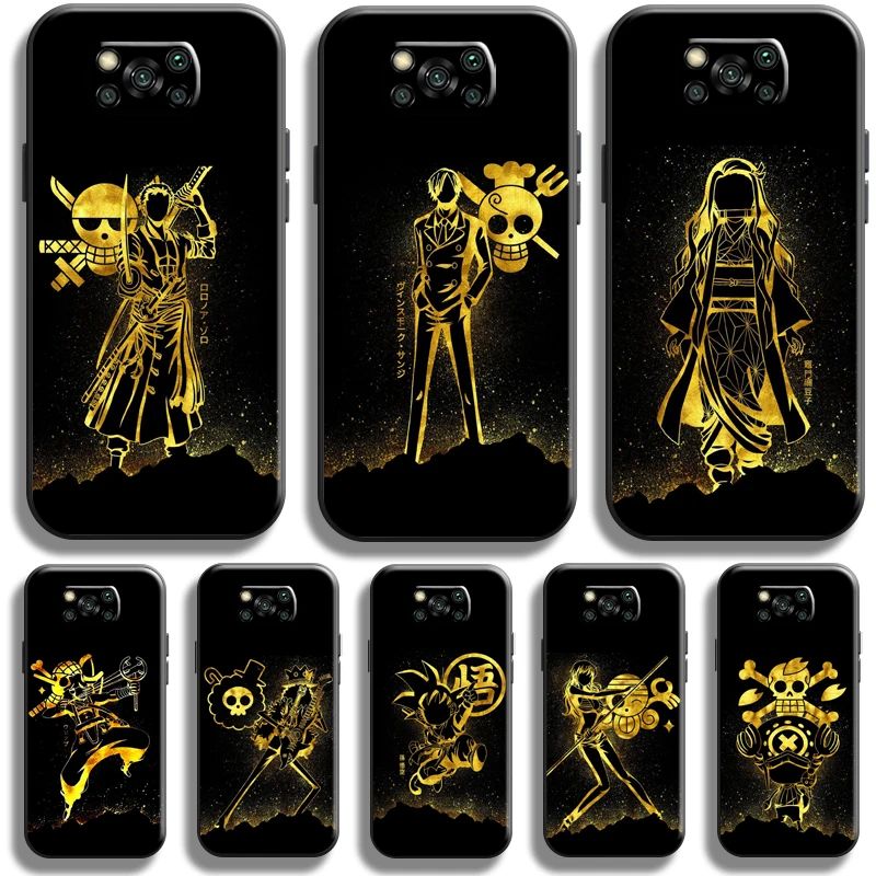 

Anime Dragon Ball One Piece For Xiaomi Poco X3 Pro X3 NFC X3 GT Phone Case Back Carcasa Silicone Cover Liquid Silicon Black